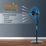 Usha Maxx Air Pedestal Fan | 400MM | with Remote | Blue Black
