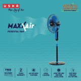 Usha Maxx Air Pedestal Fan | 400MM | with Remote | Blue Black