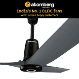 Atomberg Aris Contour Smart Ceiling Fan | 1200 mm | 3 Blade | Regent Grey