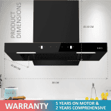 Elica  FL 900 SPT HAC MS NERO Auto Clean Wall Mounted Chimney | Black