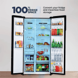 Haier Frost Free Side By Side Refrigerator | 602 L | Black Glass | HRS-682KGU1