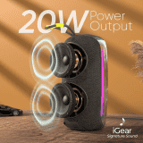 iGear Apollo Portable Bluetooth Party Speaker | 20W | 360° Surround Sound | Black
