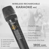 iGear Grape Portable Wireless Speaker with Wireless Rechargeable Mic | 70W | TWS Mode | Black