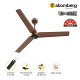Atomberg Renesa Ceiling Fan | 1200 mm | 3 Blade | BLDC Ceiling Fan with Remote Control & LED Indicators | Matt Brown