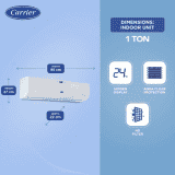 Carrier 12K Durawhite Pro+ Exi Inverter Split AC | 1 Ton | 3 Star | 6 in 1 Convertible AC | White