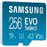 Samsung EVO Select MicroSDXC Memory Card | Class 10 130 MB/s | 256 GB | With Adapter