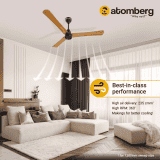 Atomberg Renesa + Ceiling Fan | 1200 mm | BLDC Ceiling Fan with Remote Control & LED Indicators | Golden Oak