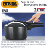 Hawkins Futura Inner Lid Pressure Cooker | 2 L | Hard Anodized | FP20