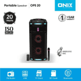 Onix Portable Party Speaker OPS 20 With Wireless Mic 20 W Bluetooth Speaker Mono Channel | Black