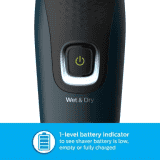 Philips S1121/45 Shaver For Men | Black & Blue