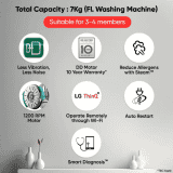 LG Front Load Washing Machine | 7 Kg | White | FHB1207Z4W ABWQEIL