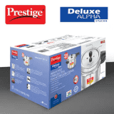 Prestige Deluxe Alpha Svachh Stainless Steel Deep Pan Pressure Cooker | 5 L | Unique Deep Lid which Controls Spillage | Silver | 20255