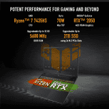 ASUS TUF A15 Gaming Laptop | AMD Ryzen 7 Octa Core 7435HS | 16 GB | 512 GB SSD | 4 GB Graphics NVIDIA GeForce RTX 2050 | Graphite Black | FA566NFR-HN259W