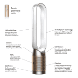 Dyson Purifier Cool Formaldehyde Air Purifier | White and Gold | TP09