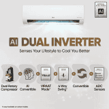 LG 6 in 1 Convertible Dual Inverter Split AC | 2 Ton | 3 Star | Copper Condenser | USNQ24ENX.ANLG