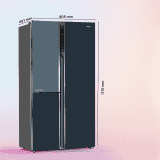 Haier Side by Side Refrigerator | 598L |  3-Star |  Expert Inverter | Grey Onyx Glass | HRT-683GOG-P