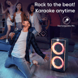 iGear X-Bass 60 Portable Bluetooth Party Speaker | 60W | Wireless Mic for Karaoke | Black