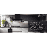 Elica WDFL 906 HAC LTW MS NERO Chimney | 1350 CMH | 90 cm | Auto Clean Curved Glass | Black