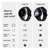 Noise NoiseFit Twist Go Smartwatch | Bluetooth Calling | Metallic Finish | 100 Sports Modes | Jet Black
