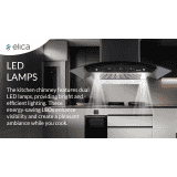 Elica WDFL 906 HAC LTW MS NERO Chimney | 1350 CMH | 90 cm | Auto Clean Curved Glass | Black