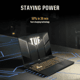 ASUS TUF Gaming F16 Gaming Laptop | Intel Core 5 210H | 16 GB | 512 GB SSD | 4 GB Graphics NVIDIA GeForce RTX 3050A | 144 Hz | Mecha Gray | FX607VB-RL076WS