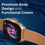 Titan Zeal Smartwatch | AMOLED | BT Calling | Brown Leather Strap