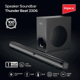 Impex Thunder Beat 3306 Soundbar with Subwoofer | 100W |  Bluetooth 5.3 | Wall Mountable | Black