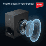 Impex Thunder Beat 3306 Soundbar with Subwoofer | 100W |  Bluetooth 5.3 | Wall Mountable | Black