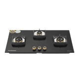 Pureflames NEXO 3 Brass Burner Hob | 90 cm | Black
