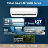 Voltas 125V Vertis Elite Gold Smart Air Inverter AC | 1 Ton | 5 star | White