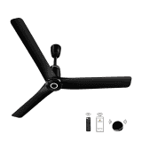 Atomberg Aris Contour Smart Ceiling Fan | 1200 mm | BLDC  with IoT, Remote Control & Ring Light LED for Speed Indication | Midnight Black