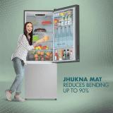 Haier Frost Free Double Door Refrigerator | 300 L | 2 Star | Brushline Silver | HRB-3502BS-P