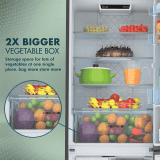 Haier Frost Free Double Door Refrigerator | 300 L | 2 Star | Brushline Silver | HRB-3502BS-P
