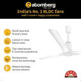 Atomberg Aris Contour Smart Ceiling Fan | 1200 mm | BLDC Motor with Remote | Marble White