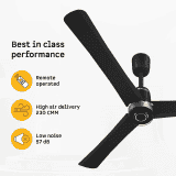 Atomberg Renesa Elite Ceiling Fan | 1200 mm | Remote Control & LED Indicators | Midnight Black