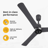 Atomberg Renesa Elite Ceiling Fan | 1200 mm | BLDC  with Remote Control & LED Indicators | Pebble Grey