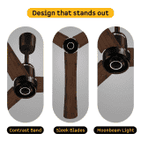 Atomberg Renesa Elite Smart Ceiling Fan | 1200 mm | BLDC with Remote Control & LED Indicators | Dark Walnut