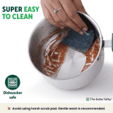 The Indus Valley Stainless Steel Bottom Saucepan | 14 cm | Green Bakelite