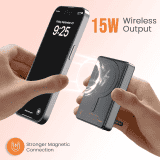 Portronics Chyro Magnetic 15W  Wireless Fast Charging Powerbank | 10000mAh |  20W | Black | POR 2663