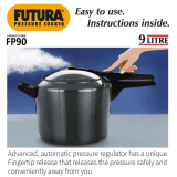 Hawkins Futura Hard Anodised Pressure Cooker | 9 L | Black | FP90