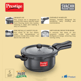 Prestige Svachh Hard Anodised Outer Lid Induction Bottom Pressure Pan | 5 L | Black