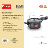 Prestige Svachh Hard Anodised Outer Lid Induction Bottom Pressure Pan | 5 L | Black