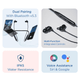 boAt Rockerz 109 Bluetooth Neckband | ENx Technology | Beast Mode | Active Black