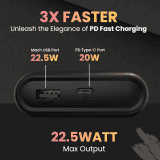 Portronics PowerPod 20K Advanced Power Bank | 20000 mAh | Black