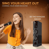 Lapcare Dhamaka Tower Speakers | 50W | Led Digital Display | Black