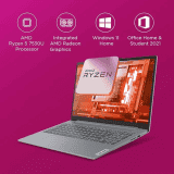 Lenovo IdeaPad Slim 3 Thin and Light Laptop | Ryzen 5 7530U | 8GB | 512GB SSD | Integrated AMD Radeon Graphics | Grey | 82XM00G1IN