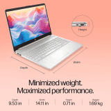 HP 15s Thin and Light Laptop | Intel Core i5 12th Gen 1235U | 8 GB | 512 GB SSD | Silver | 15S-FY5008TU