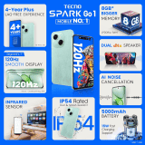 TECNO Spark GO 1 | 4 GB  | 64 GB | Magic Skin Green