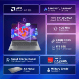 Lenovo IdeaPad Slim 5  | AMD Ryzen AI 7 | 24 GB |1 TB SSD | Luna Grey | 83HX001NIN
