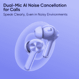 realme Buds T200 Lite Earbuds | 4 Mic AI ENC for Calls 4 | Ultra Low Latency Gaming | Aurora Purple